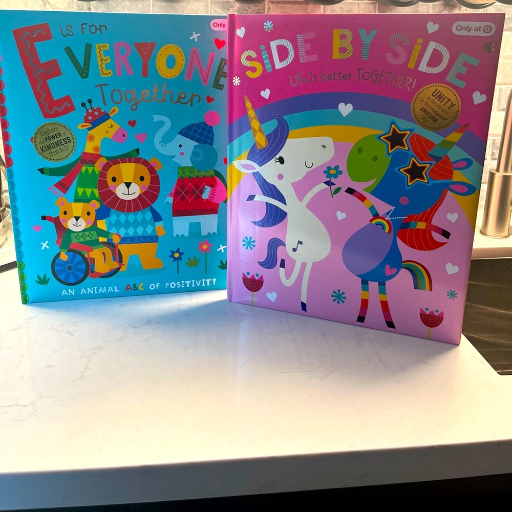 E IS FOR EVERYONE TOGETHER AN ANIMAL ABC OF POSITIVITY & Side by Side books